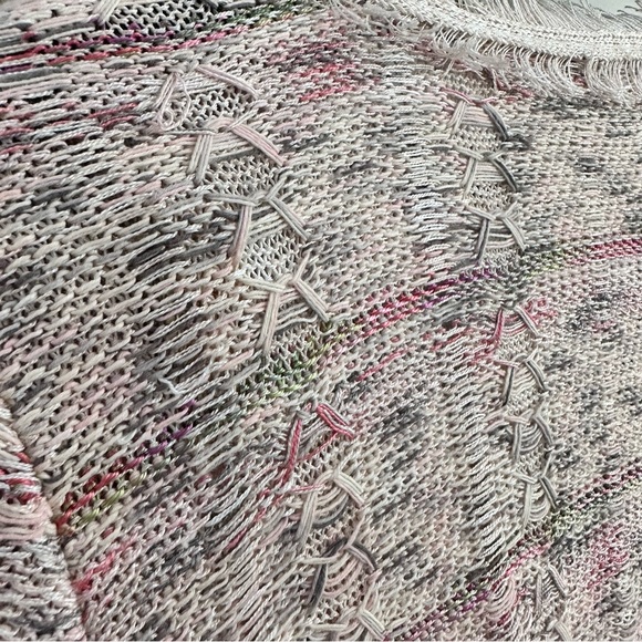 Nic + Zoe Pastel Multicolor Cardigan Sweater Linen Blend Fringe Hem NWT … - Picture 10 of 12